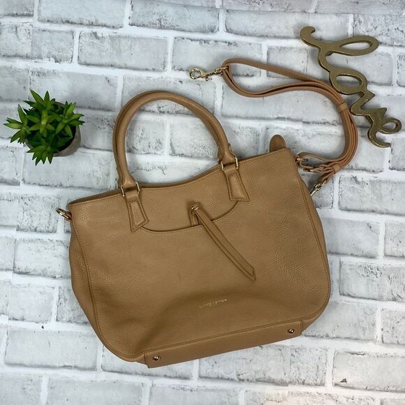 Lancaster Dune Beige Leather Handbag - Picture 1 of 11
